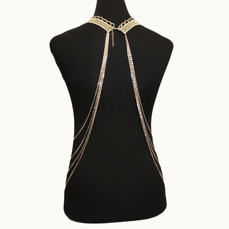 Luxury Lace Flower Leaf Body Chain Necklace