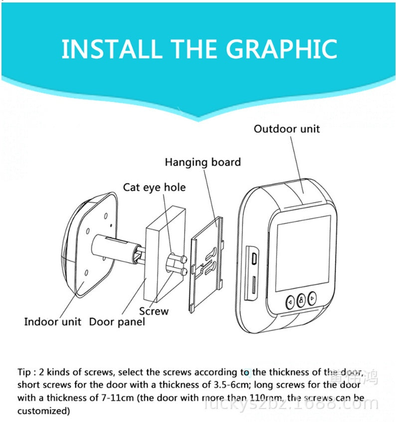 2.4 Inch Smart Doorbell Peephole Camera