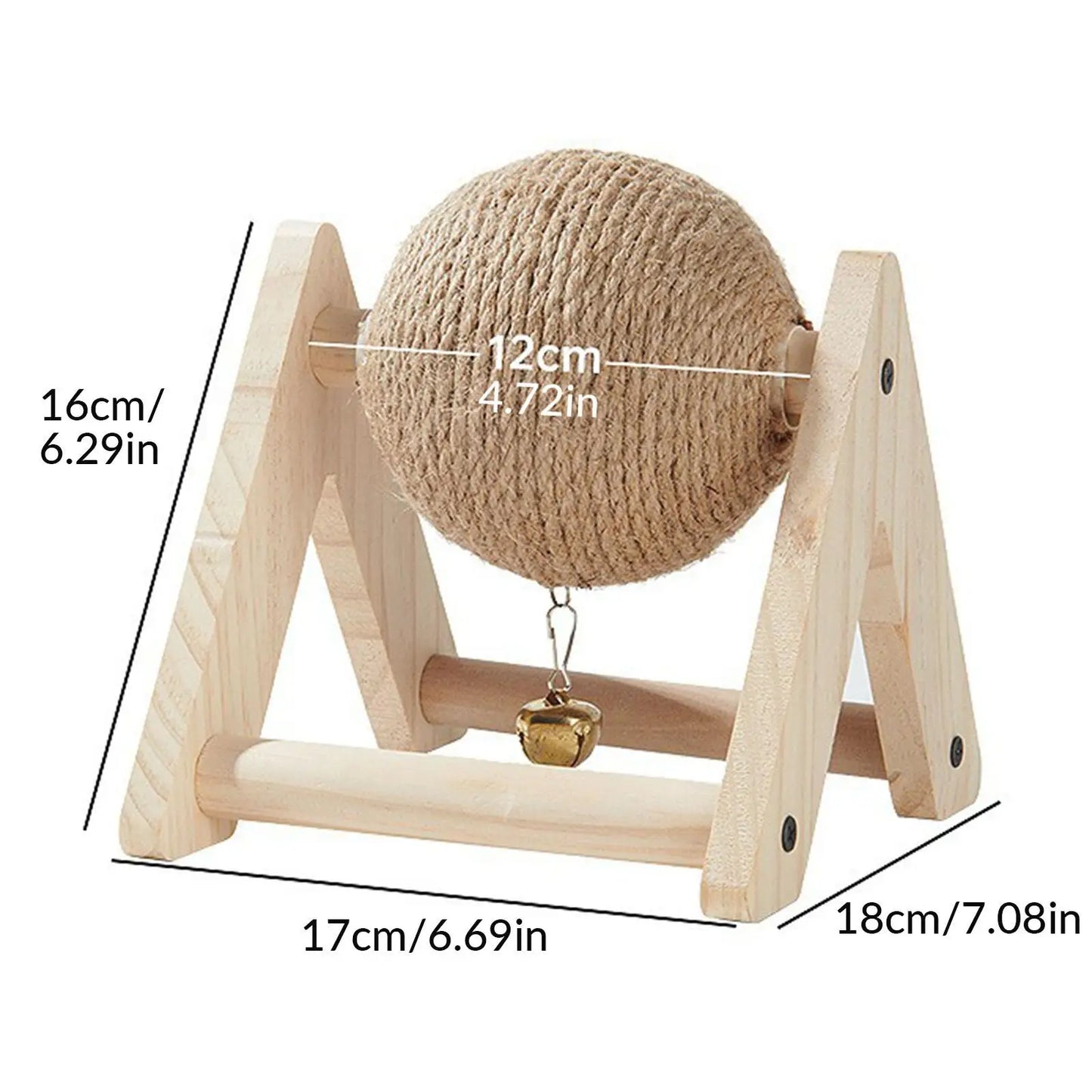 Rabbit Scratch Toy Wood Sisal Grinding Claw Ball Pet Interactive Toy Scratching Ball for Kitty Small Animals Chinchilla