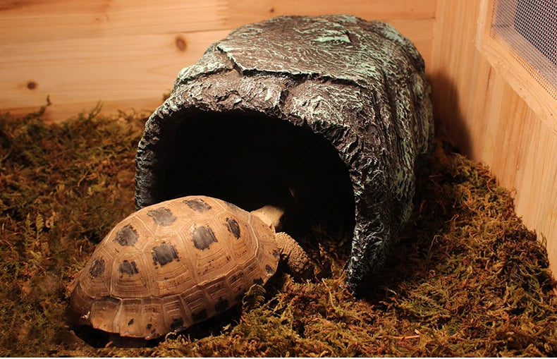 Resin Hides Cave Pet Hiding Spot Turtles Rock Hideout House Pet Hiding Spot Habitat Terrariums Landscaping for Lizard Snakes