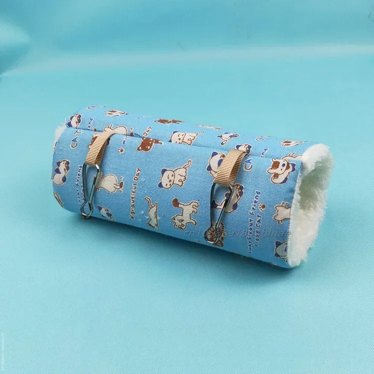 Hamster Ferret Tunnel Hammock - Warm Hanging Tube Bed for Small Animals, Guinea Pig, Rabbit & Rat Cage Accessory