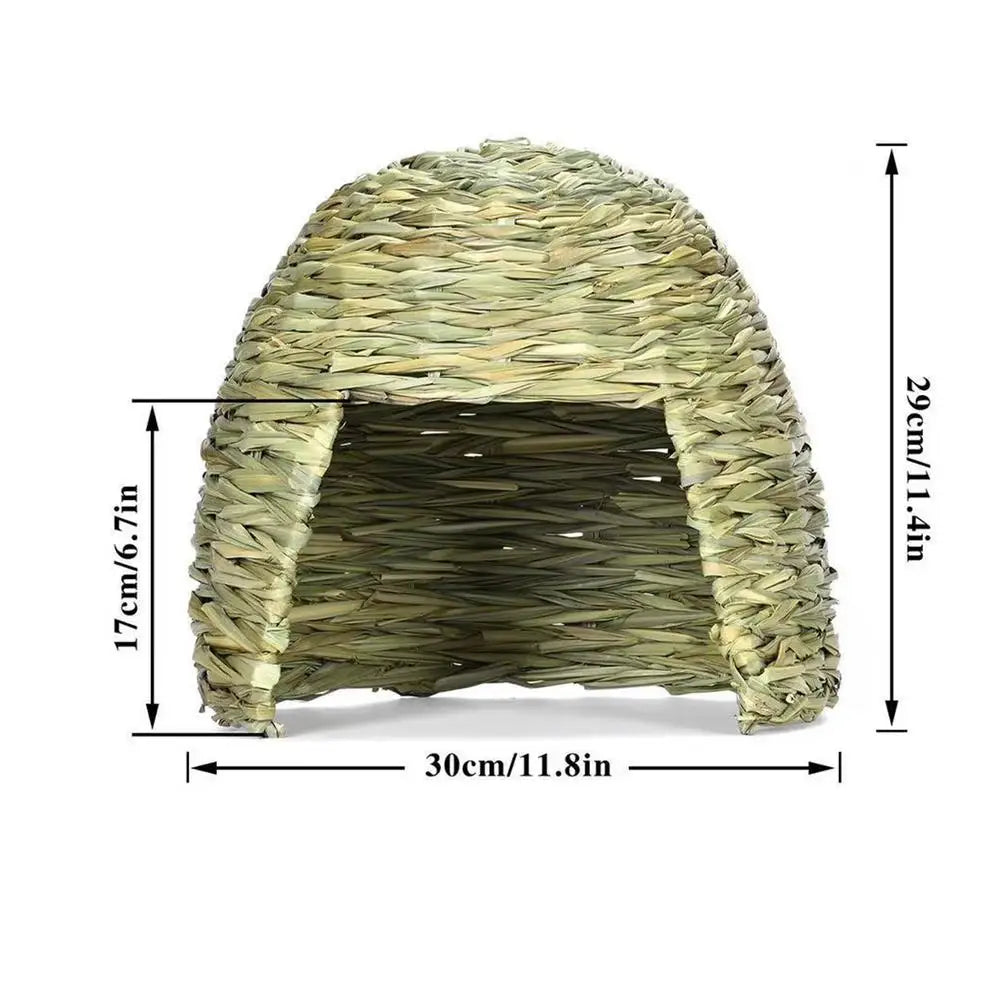 Hamster Grass Cave House For Small Animal Hideouts House Play Cave Habitat Decors For Ferrets Cage Pet Supply