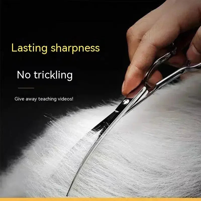 Pet Grooming Scissors Dog Hair Tool Set Professional Trimming Scissors Bent Scissors Haircutting Pet Clippers
