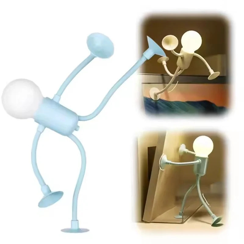 Poseable Sportsman Night Light | Funny Suction Cup Desk Lamp for Bedroom Bathroom