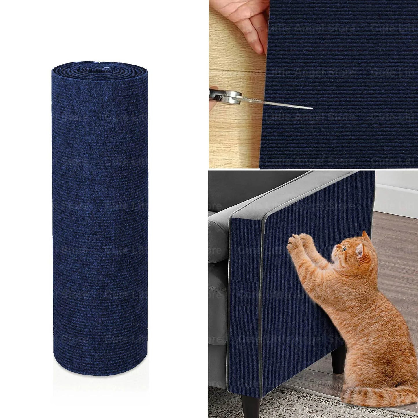 40x300cm Cat Scratcher Sofa Protector Cats Scratcher Pad Board Protection Trimmable Self-adhesive Carpet DIY Cat Scratch Mat