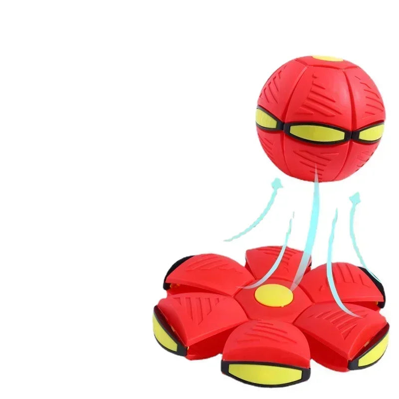 Dog Toys Outdoor Fun Toys Boy Girls Flying Saucer Ball Magic Deformation UFO with NO Led Light Flying Toys Decompression Gift