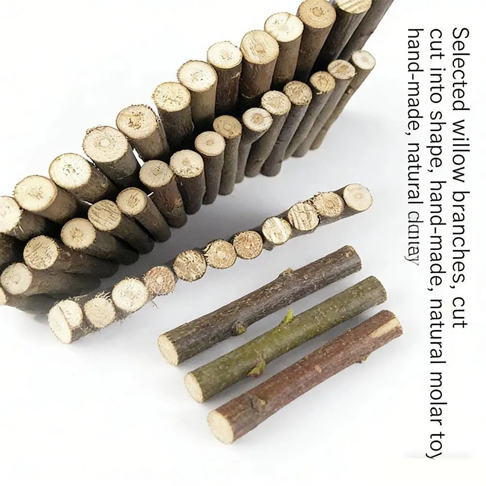 Small Pet Willow Branch Chew Toy, Height, Bendable Design, Dental Care, Natural Nutrients, For Rabbits/Guinea Pigs