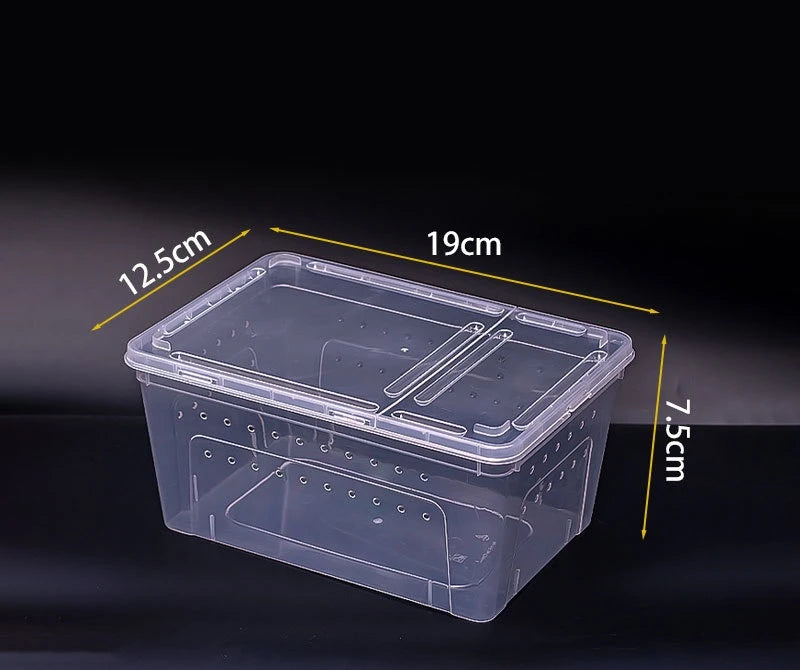 Reptile Breeding Box Terrarium Turtle Tank Silkworm Spider Horned Frog Gecko Lizard Snail Cage Portable Habitat Enclosure