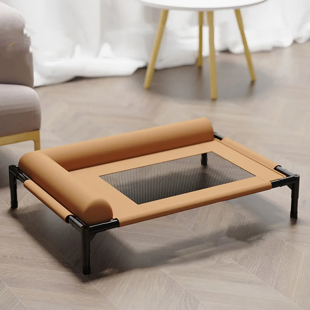 Pet Furniture Mesh Elevated Dog Beds Breathable Removable Raised Dog Bed with Pillow Outside Dog Bed Cat Patio Sunbathing