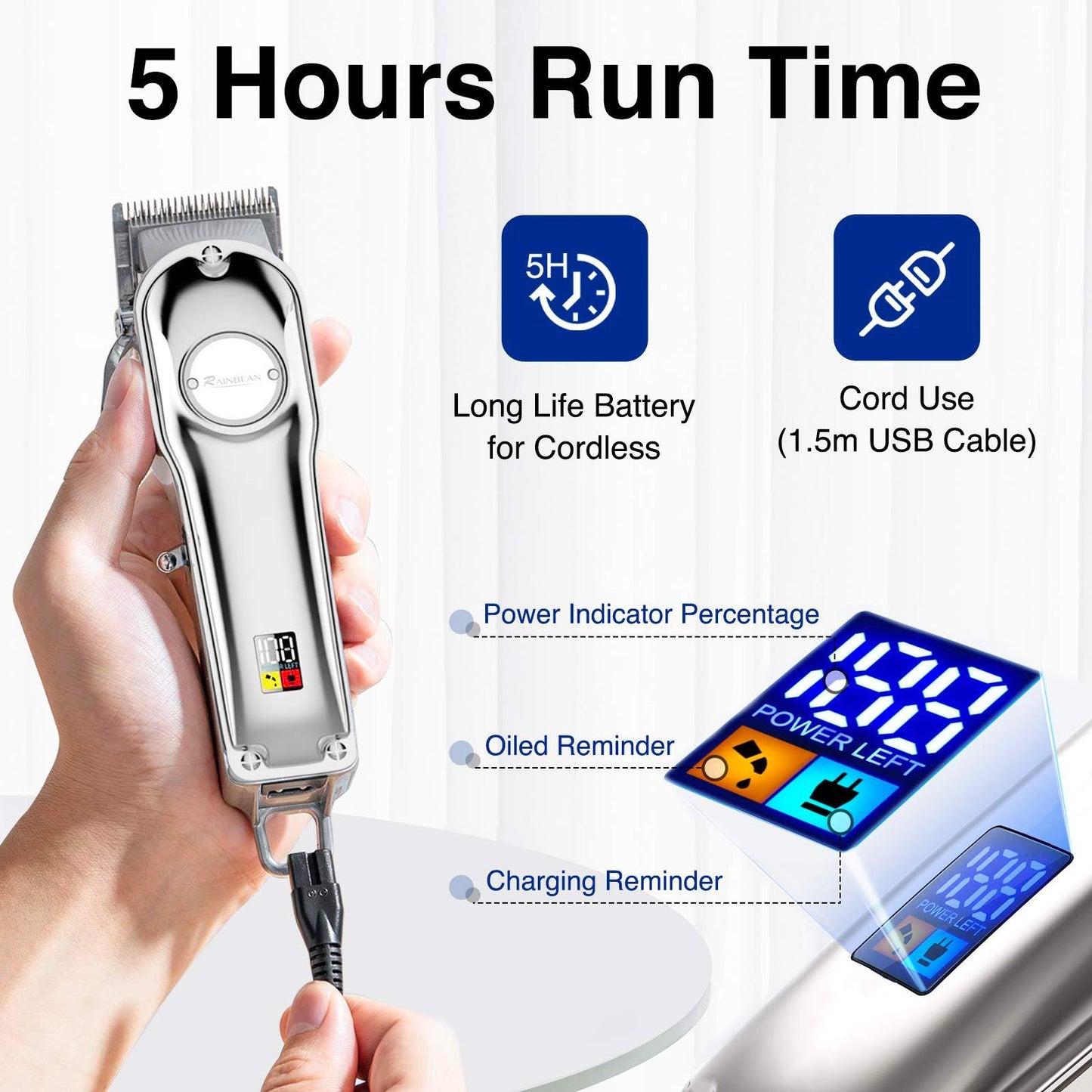 3-in-1 Waterproof Hair Trimmer and Grooming Kit
