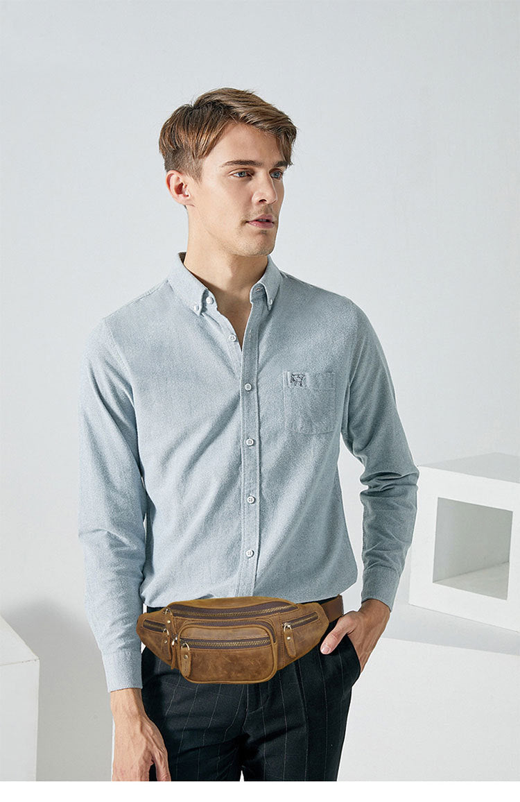 Large Capacity Retro Leather Messenger Bag