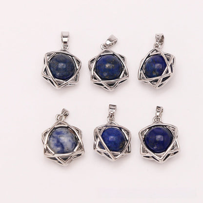 Crystal Aventurine Agate Star Pendant Beads