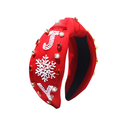 Christmas Snowflake Headband Rhinestone & Pearl