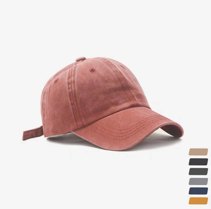 Retro Distressed Hat Women's Washed Denim Peaked Cap