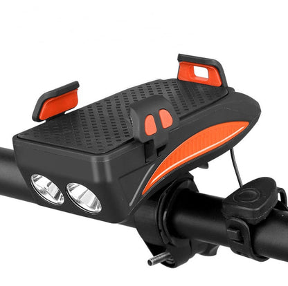 Bike Phone Holder with Charger, Bell, and Light