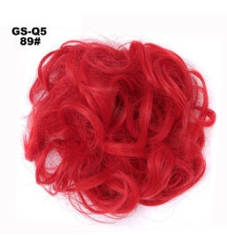 Fluffy Drawstring Curly Hair Bun Hair Set