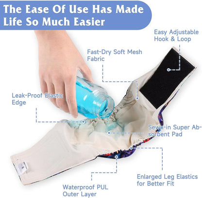 Dog Diapers Male, Belly Bands for Male Dogs, High Absorbing Extra Small Male Dog Wraps for Doggie & Puppy in Incontinence or Excitable Urination and Training(S)