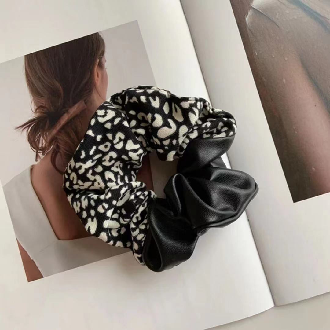 Leopard Print Color Block Hair Ring