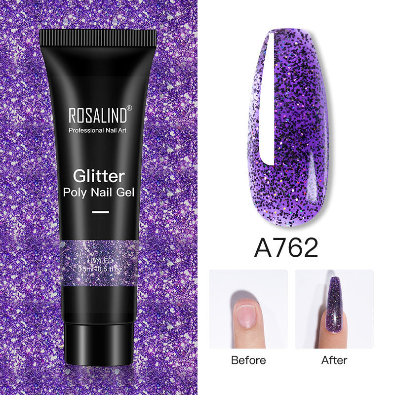 Glitter Poly Nail Extension Gel 15ml - Semi-Permanent Soak-Off