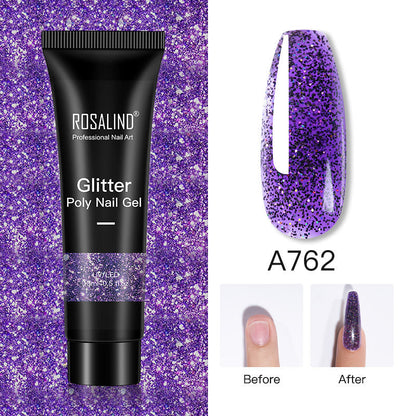 Glitter Poly Nail Extension Gel 15ml - Semi-Permanent Soak-Off