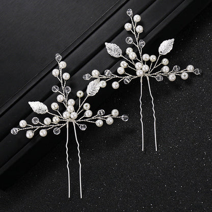 Simple Pearl Rhinestone Bride Headdress