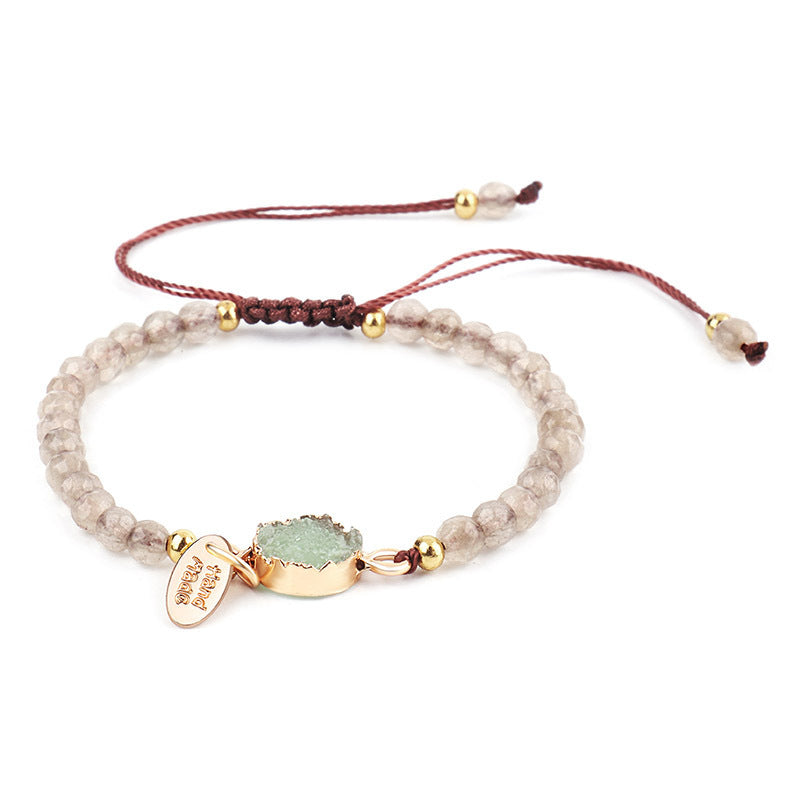 Cross-Border 4mm Faceted Stone Bracelet
