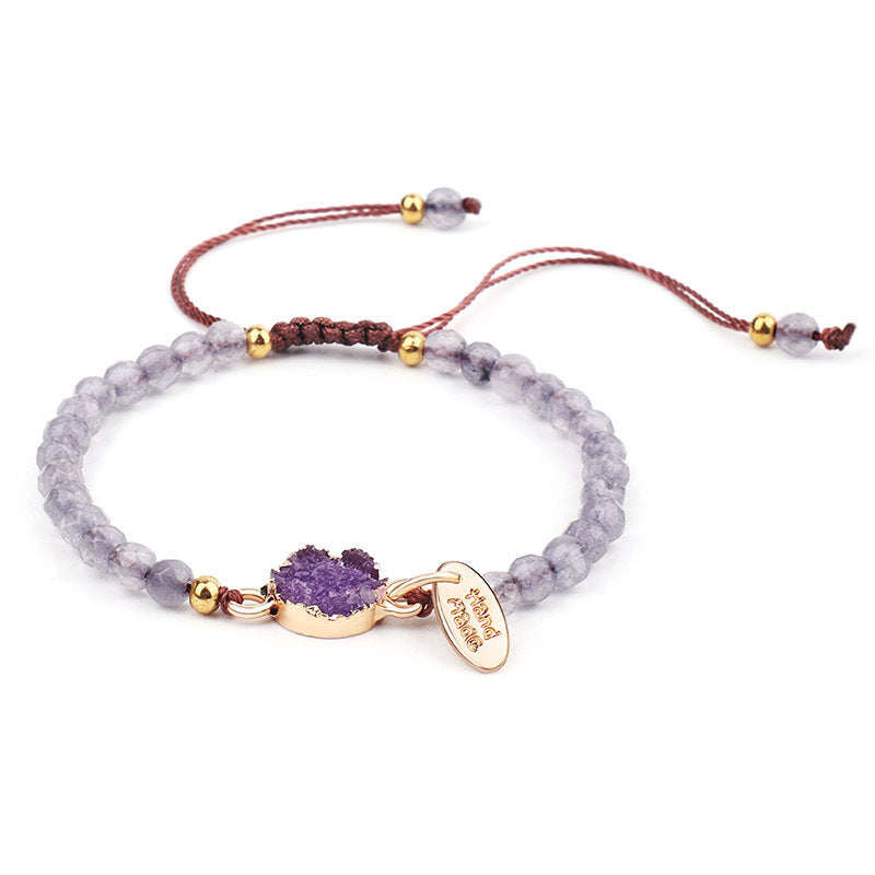 Cross-Border 4mm Faceted Stone Bracelet