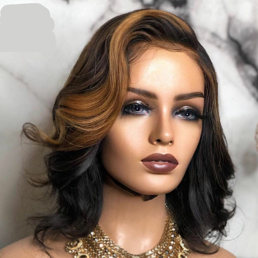 European & American Short Curly Wig Black/Brown