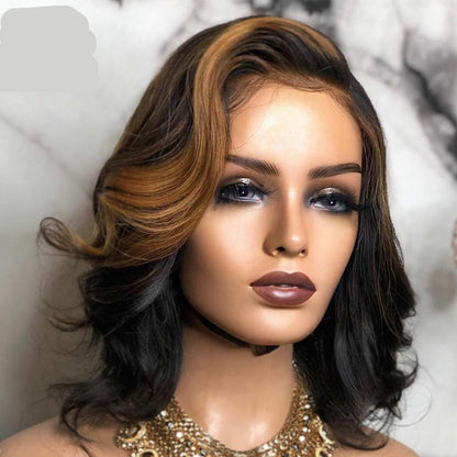 European & American Short Curly Wig Black/Brown