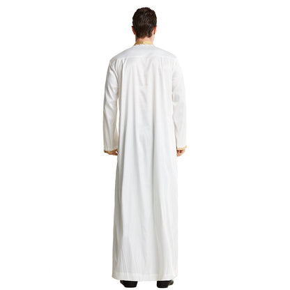 Arabian Middle East Stand Collar Embroidered Robe