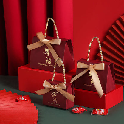 Wedding Candy Box Portable Chinese Style Wedding Candy Gift Box