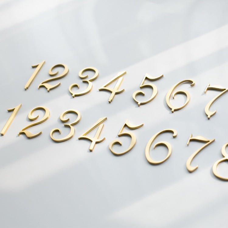 Retro Brass House Number Plate