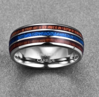 Nuncad 8MM Hawaiian Koa Wood Men's Wedding Ring