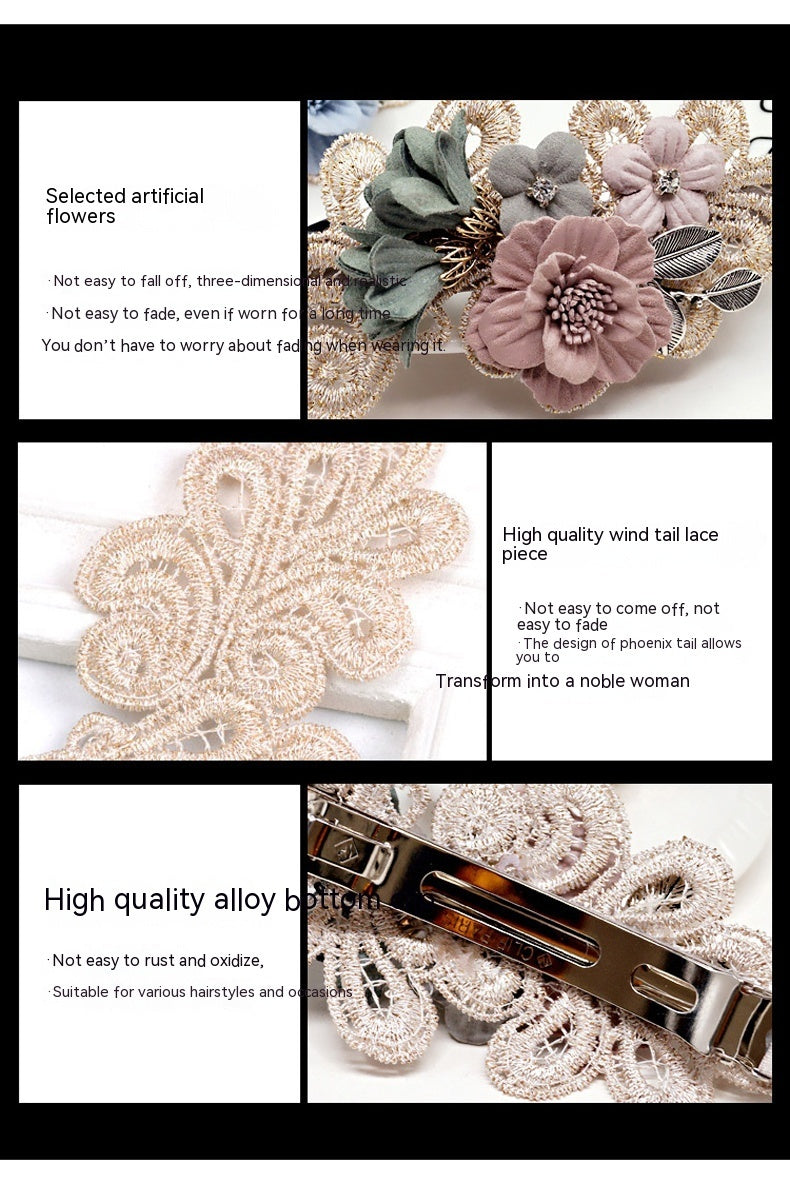 Handmade Bow Hair Ring Pearl Girl Headband