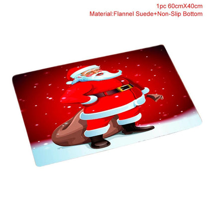 Christmas Santa Bathroom Curtain Toilet Seat Decor