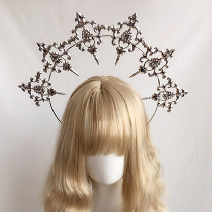 Golden Hair Ornament Feather Cross