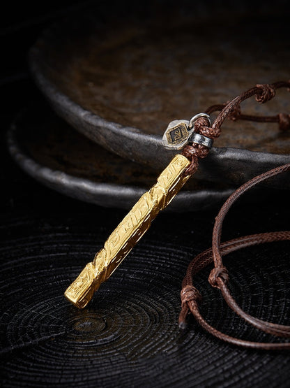 Sterling Silver 24K Men's Personalized Necklace Set