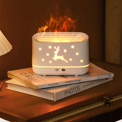 Elk Flame Humidifier Diffuser Christmas Lamp