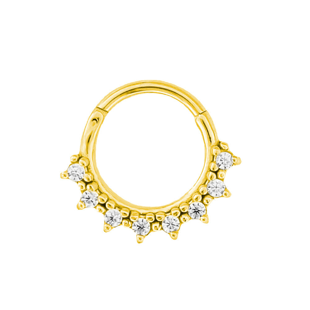 Lace Inlaid Zircon Nose Ring