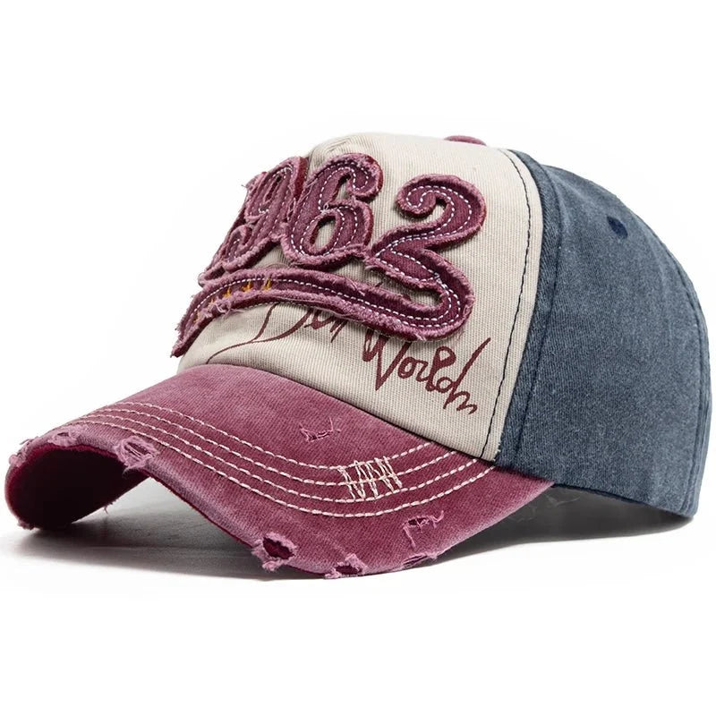1962 Embroidery Vintage Washed Cotton Baseball Cap | Unisex Adjustable Snapback Hat