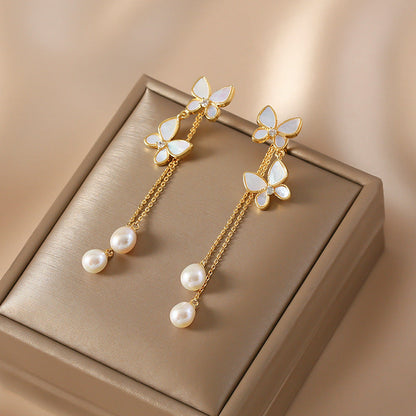 Trendy Sweet Butterfly Tassel Earrings