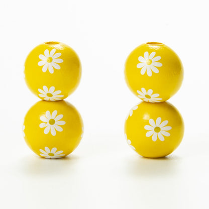 Daisy Wood Bead Necklace