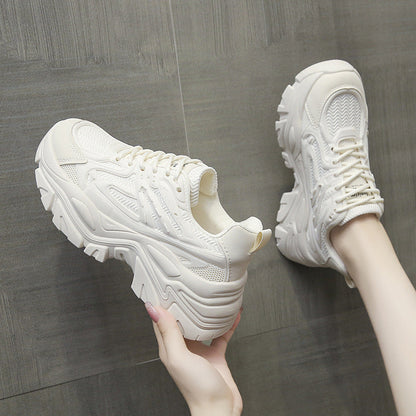 Women's Thick Bottom Breathable White Shoes