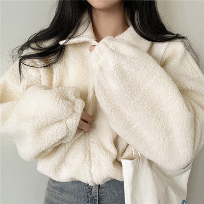 Women's Thermal Faux Fur Zip Cardigan