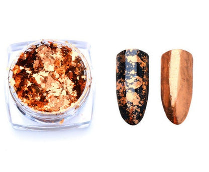 Aluminio Nail Flakes Glitters Oro Plata Rojo