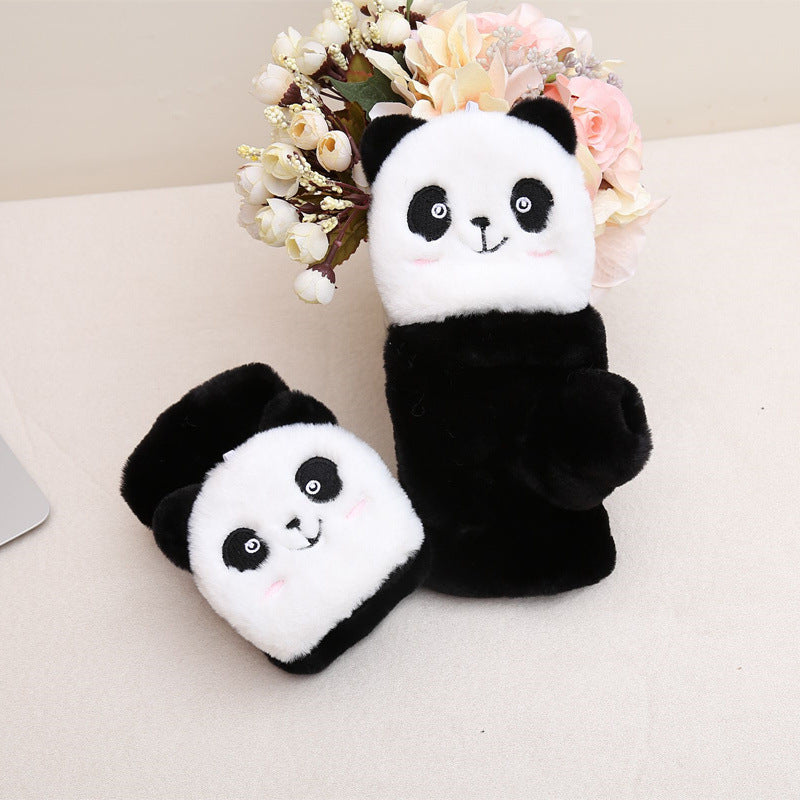 Warm Plush Half Finger Gloves
