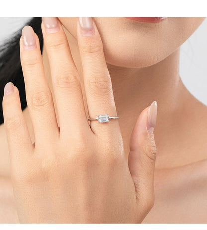 S925 Sterling Silver Heart Engagement Ring