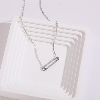 Zircon Pendant Clip 14k Necklace