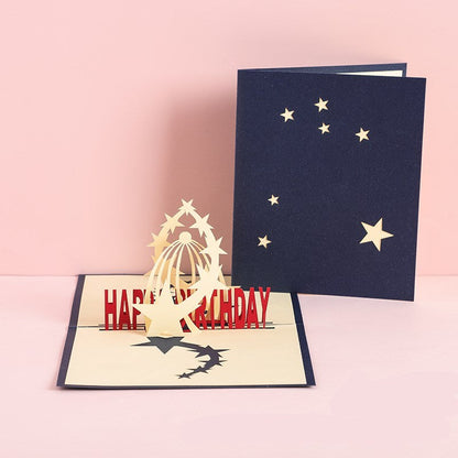 3D Sakura Kissing Lover Greeting Card
