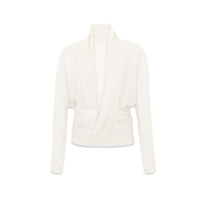 French Drape Pleated Long Sleeve Shirt